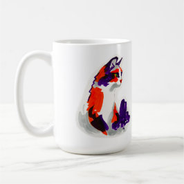 Caneca De Café Retrato Gato - Arte Gráfica Negrito Laranja e Viol