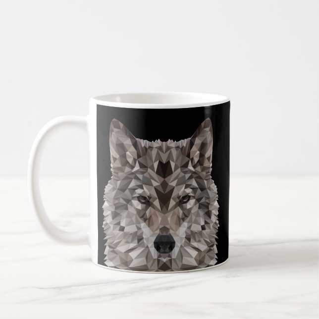 Caneca De Café Retrato Geométrico Lone Wolf (Esquerda)