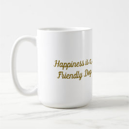 Caneca De Café Retrato Ilustrado Vibrante de Cão