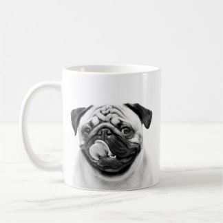 Caneca De Café Retrato Minimalista de Pet Personalizado P&B