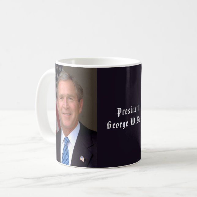 Caneca De Café Retrato Oficial do Presidente George W Bush (Frente Esquerda)
