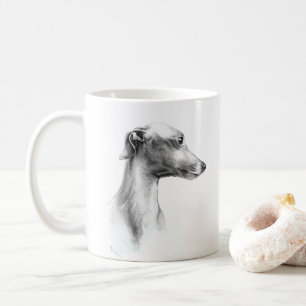 Caneca De Café Retrato para o cão de bico branco italiano