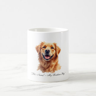 Caneca De Café Retrato Personalizado de Retriever Dourado em Aqua