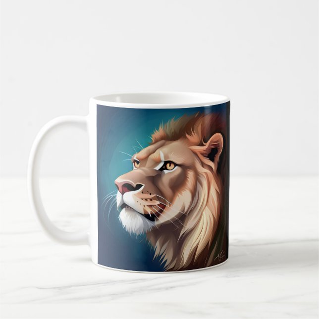 Caneca De Café Retrato Posicionado Lion-Side-56557 (Esquerda)