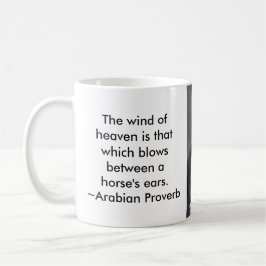 Caneca De Café Retrato preto árabe sobre cavalos