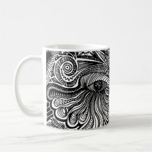 Caneca De Café Retrato Trippy