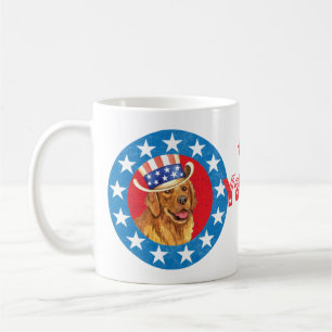 Caneca De Café Retriever de Ouro Patriótico