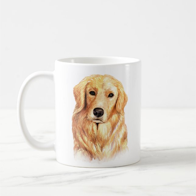 Caneca De Café Retriever de Ouro Personalizado (Esquerda)