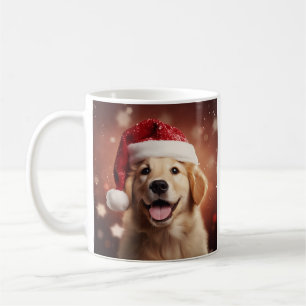 Caneca De Café Retriever de ouros em Santa Hat
