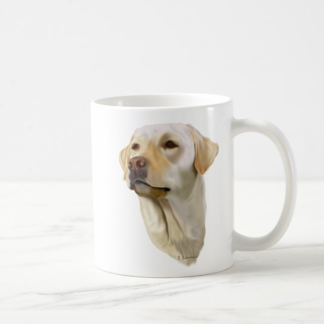 Caneca De Café Retriever Labrador Amarelo (Direita)