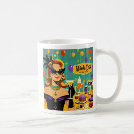 Caneca De Café Retro 50s Mardi Gras Martini Cocktail Party