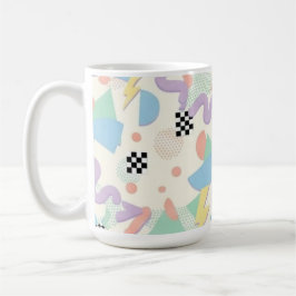 Caneca De Café Retro 90s Memphis Aesthetic Pattern Latte Mug