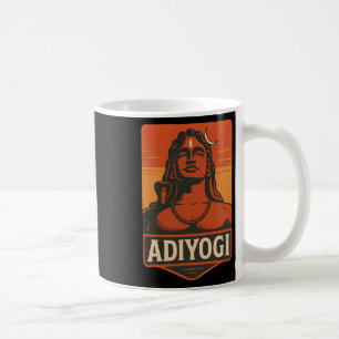 Caneca De Café Retro Adiyogi Shiva Vintage Primeiro Yogi Deus Hin