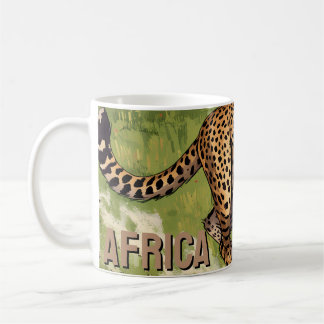 Caneca De Café Retro África Cheetah Cênica