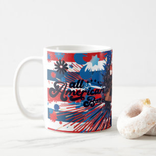Caneca De Café Retro All American Babe-4th of Julho Fofo Girls
