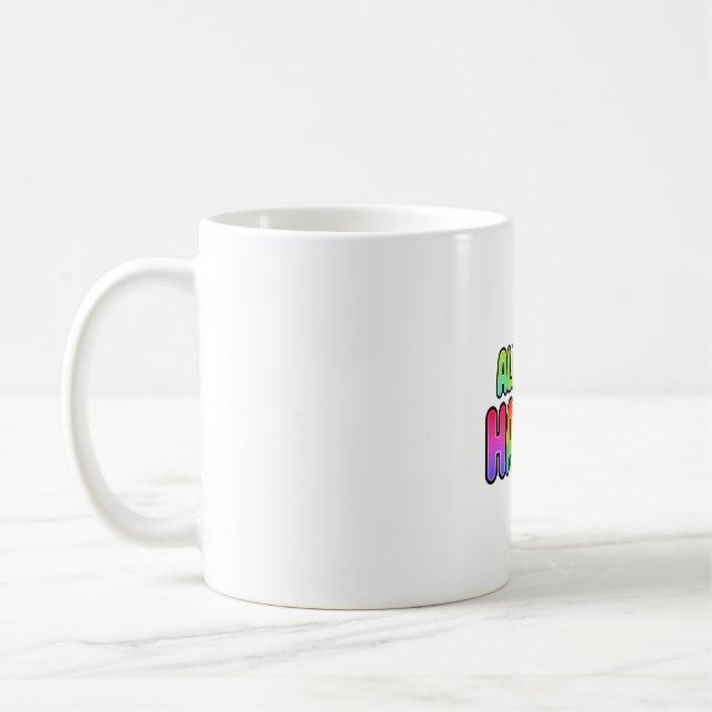 Caneca De Café Retro Always Happy Rainbow Smile Mug (Esquerda)