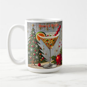 Caneca De Café Retro Anos 50 Coquetel de Doces de Natal Alegre e