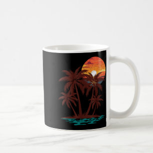 Caneca De Café Retro anos 70 80 Praia Pôr do Sol Palmeira Vibraçõ