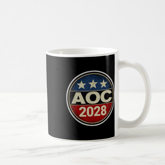 Caneca De Café Retro Aoc 2028 Combater O Protesto Oligarchy Resis (Direita)