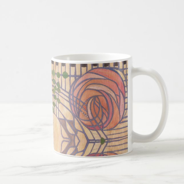 Caneca De Café Retro art nouveau estilo Mackintosh design (Direita)