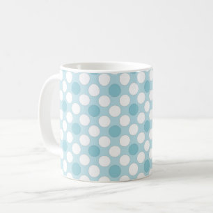 Caneca De Café Retro azul branco do Bolinhas