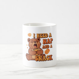 Caneca De Café Retro Bear Snack First White Mug