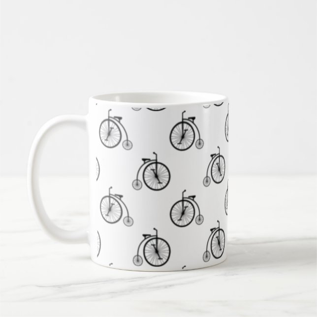 Caneca De Café Retro Bicycle - Pattern  (Esquerda)