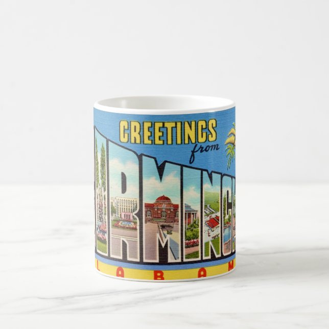 Caneca De Café Retro Birmingham AL Greeting Mug (Centro)