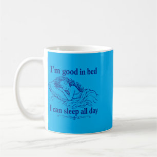 Caneca De Café Retro Bom Na Cama Posso Dormir Dia Engraçado Sono
