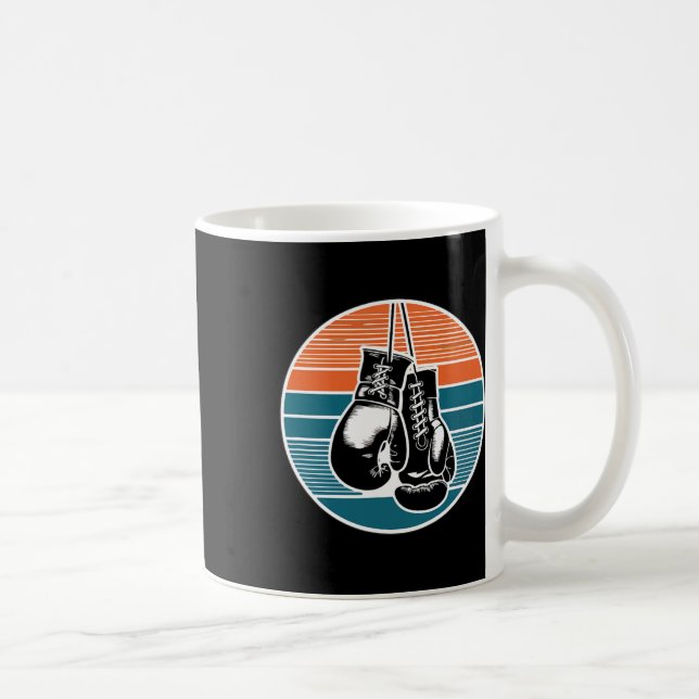 Caneca De Café Retro Boxing Gloves Sunset Kickboxing Boxing Lover (Direita)