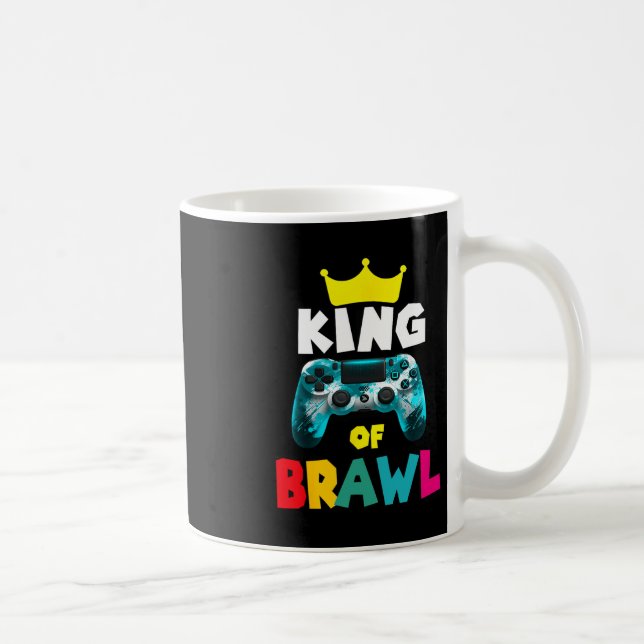 Caneca De Café Retro Brawl King Gamer Gaming Brawler Brawl Funny  (Direita)