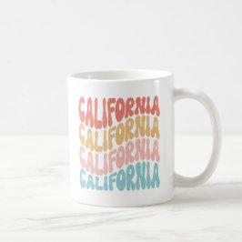 Caneca De Café Retro California, Vintage Ouro State Vibes