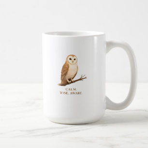 Caneca De Café Retro Casa Coruja Cottagecore Calmo Sábio Conscien
