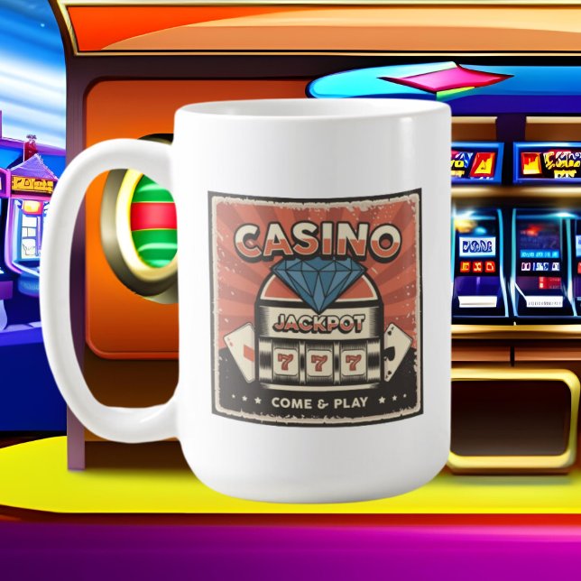 Caneca De Café retro Casino jogando amantes do café Mug (Criador carregado)