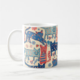 Caneca De Café Retro Cats