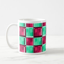 Caneca De Café Retro Checks Lanchonete Diversão Lounge Vintage