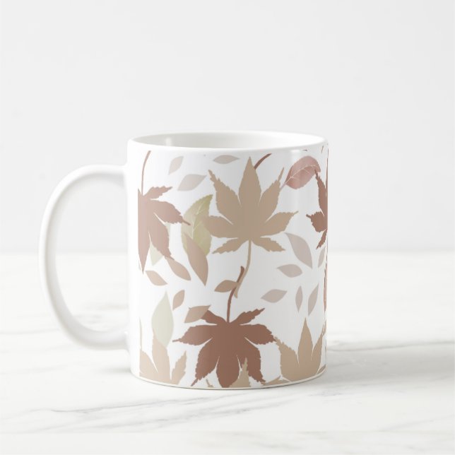 Caneca De Café Retro Chic Brown Beige Maple Deixa Cozy outono (Esquerda)