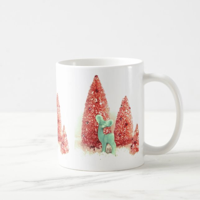 Caneca De Café Retro Christmas Deer (Direita)