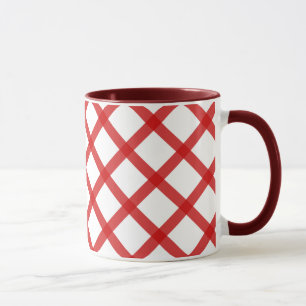 Caneca de Café Retro com Quadrados Brancos e Verme