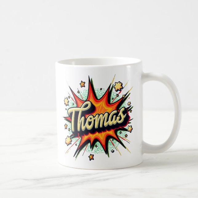 Caneca De Café Retro Comic Thomas 2 (Direita)