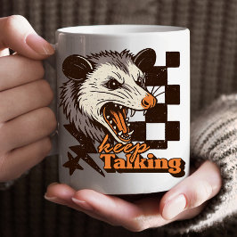 Caneca De Café Retro Continue Falando Feral Possum: Animal Selvag
