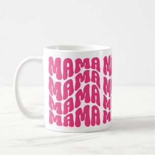 Caneca De Café Retro Cor-de-rosa, Dia de as mães de mamãe