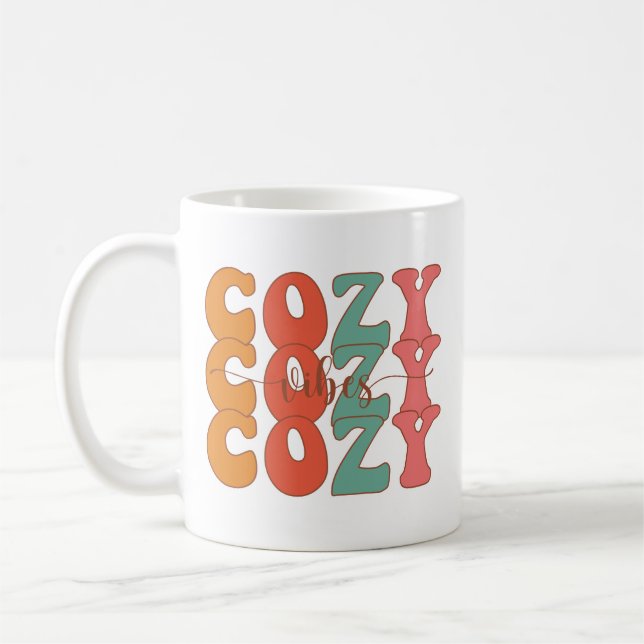 Caneca De Café Retro Cozy Vibes Caem (Esquerda)