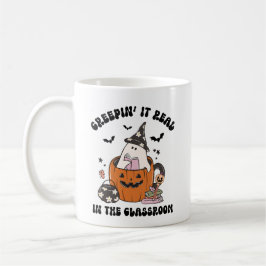 Caneca De Café Retro Creepin' It Real Teacher Halloween