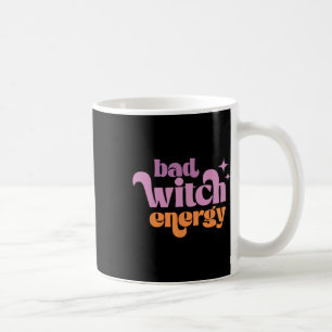 Caneca De Café Retro D Bruxaria Camisa de Energia do Halloween Vi