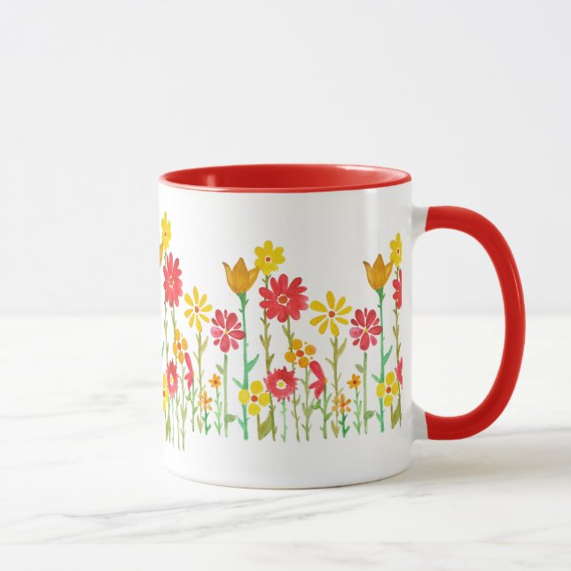 Caneca de café retro da flor por Megaflora (Direita)