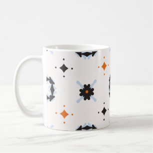 Caneca De Café Retro Daisy Floral Vintage Patterage Desenhado à M