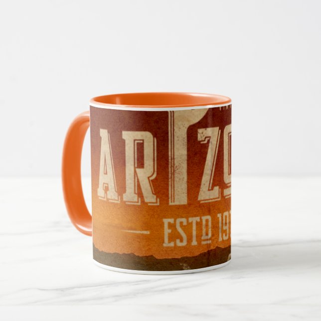 Caneca de café retrô de Arizona (Frente Esquerda)