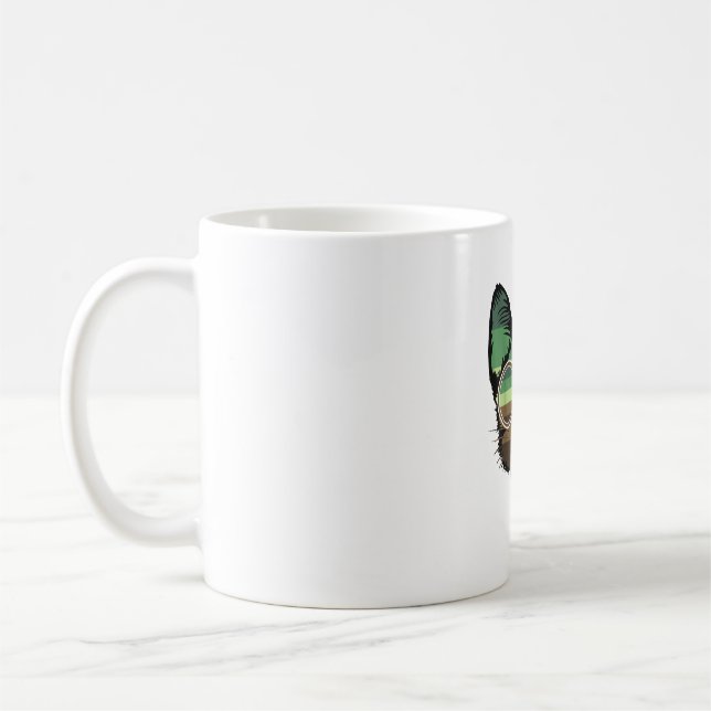 Caneca De Café Retrô de Gato Engraçado (Esquerda)