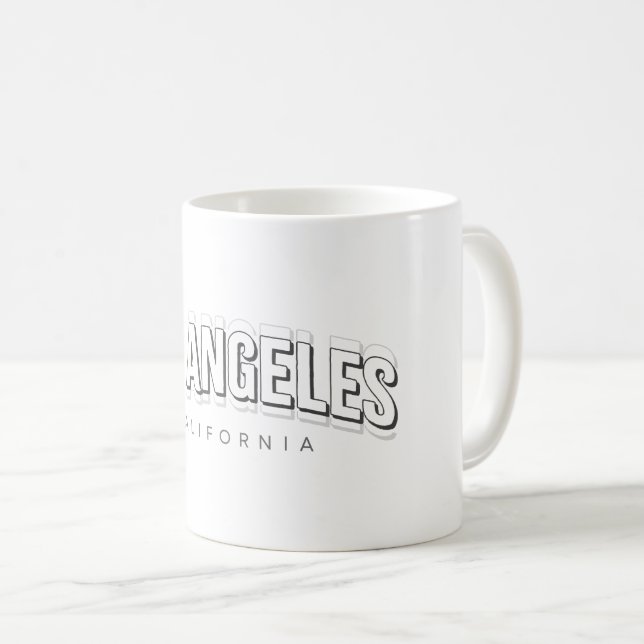 Caneca De Café Retro de Los Angeles (Frente Esquerda)